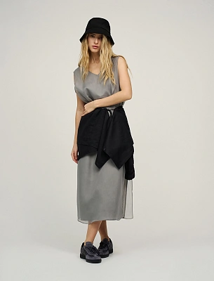 Черная панама с завязками сзади хлопок Hass