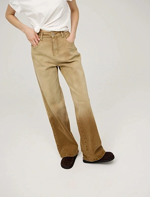 Янтарные женские джинсы градиент хлопок Hass