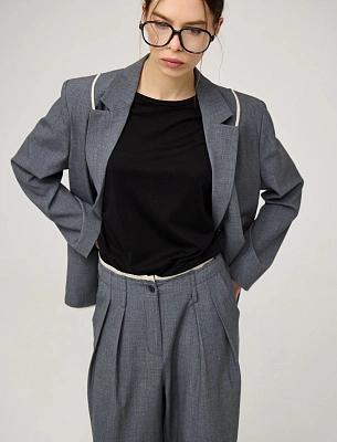 Серые женские брюки "Необработанный срез"  Hass