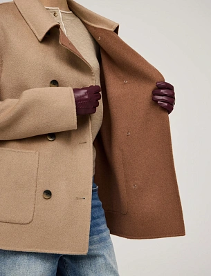 Полупальто женское двубортное с удлиненной спинкой шерсть Hass