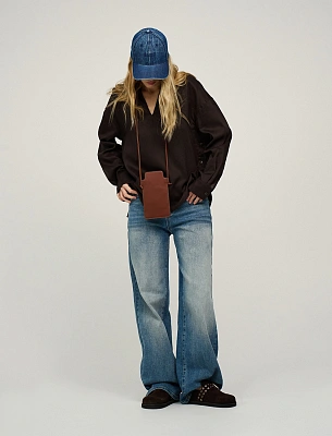 Коричневая женская блузка с воротником из крапивы крапива Hass