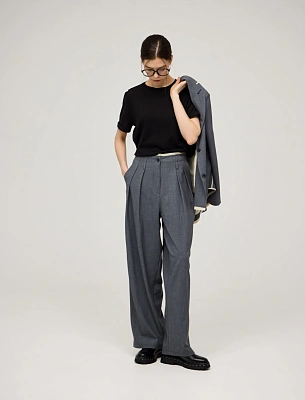 Серые женские брюки "Необработанный срез"  Hass