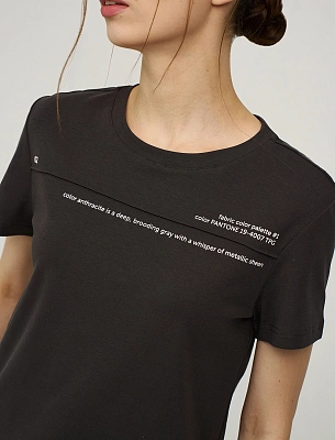 Серая женская футболка "Антрацит" хлопок Hass