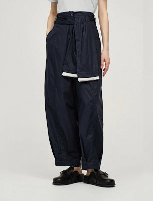 Синие женские брюки «Рукава» хлопок Hass