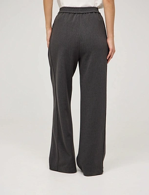 Серые женские широкие брюки с кантом хлопок Hass