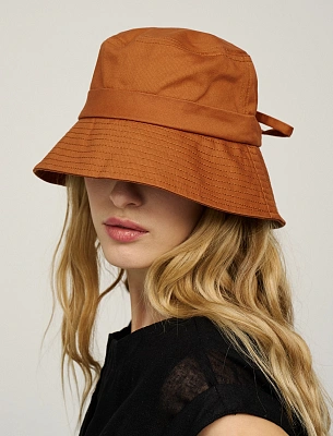 Терракотовая панама с завязками сзади хлопок Hass