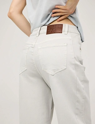 Серые женские зауженные джинсы с платком хлопок Hass