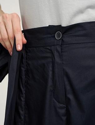 Синие женские брюки «Рукава» хлопок Hass